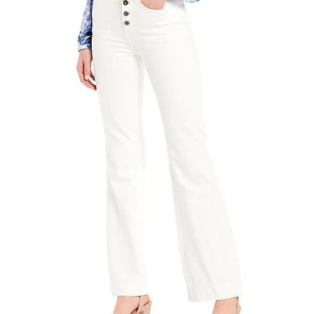 Chelsea & Violet White 100% Cotton Denim Flare‎ Leg Button Fly Jeans Size 29